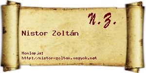 Nistor Zoltán névjegykártya