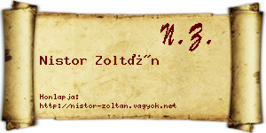 Nistor Zoltán névjegykártya